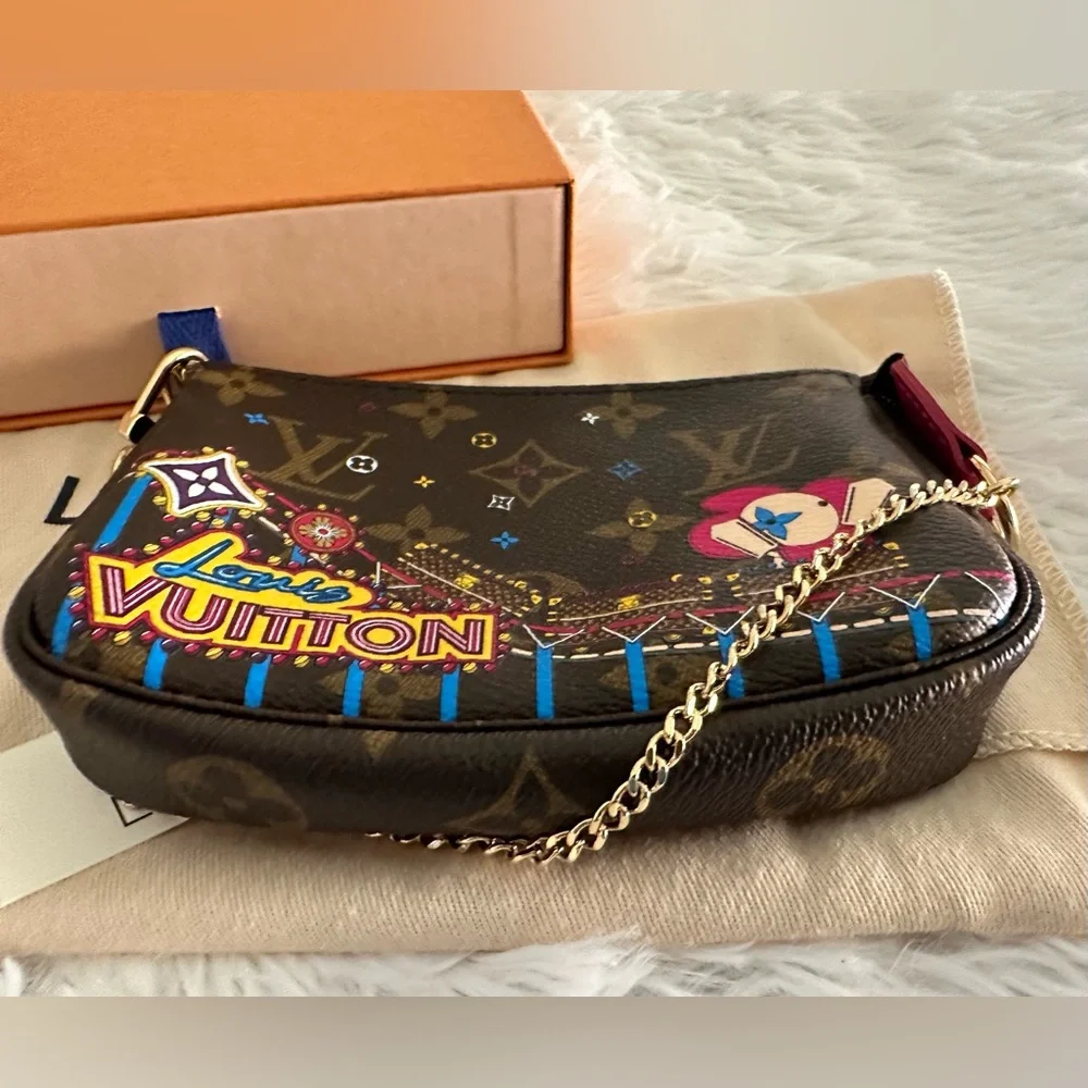 Louis Vuitton Monogram Illustre LE Vivienne‎ Roller Coaster Mini Pochette Bag
